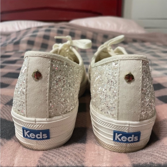 kate spade Shoes - White glitter keds sneakers